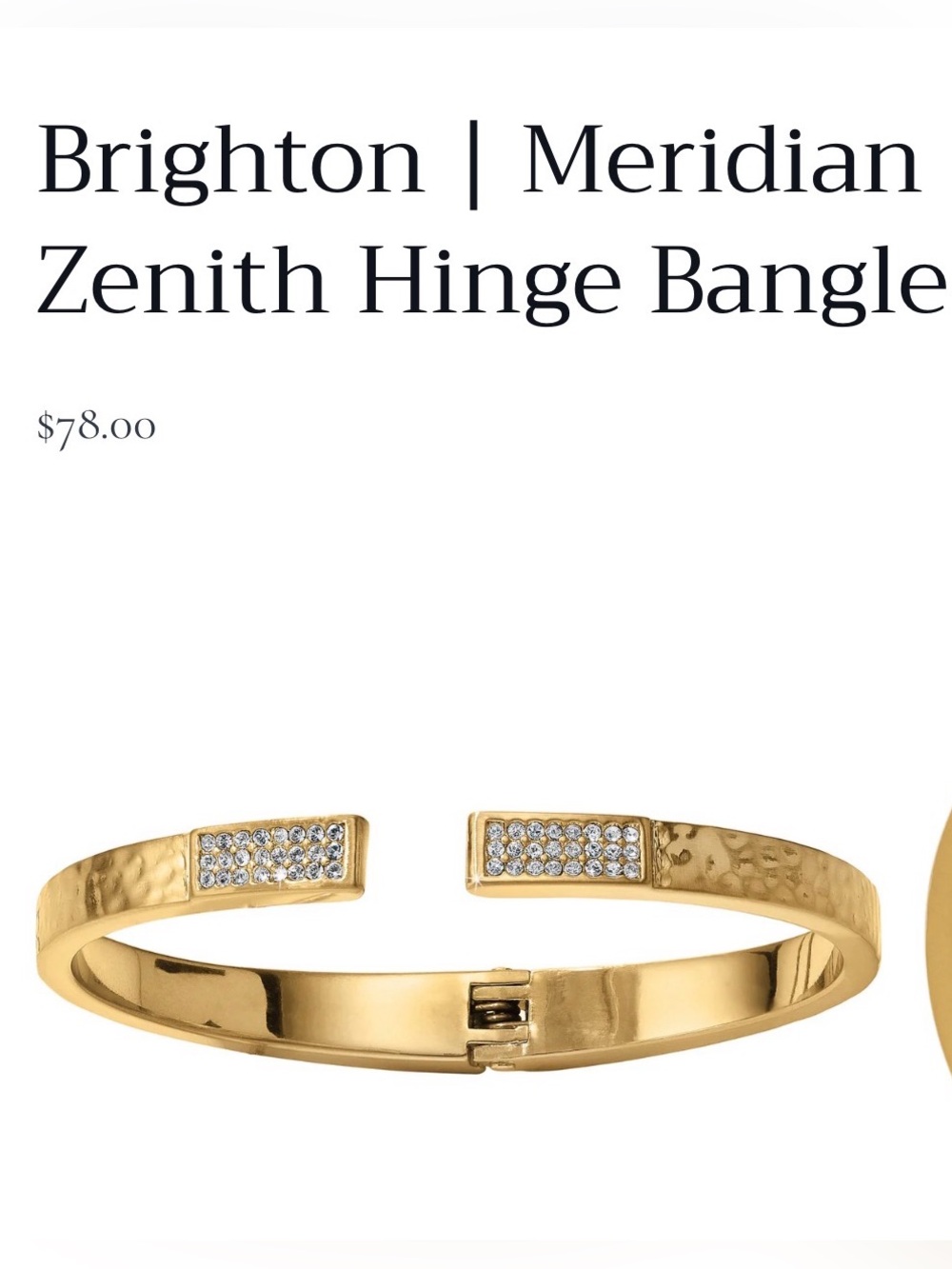 Perfect like new Brighton Meridian Zenith hinge pave gold bracelet